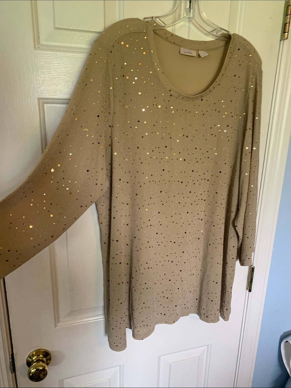 Logo Layers Gold Dot Tunic Top - Taupe 2XL